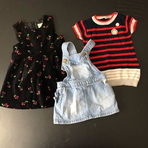 Lot of 3 Baby Girl Dresses